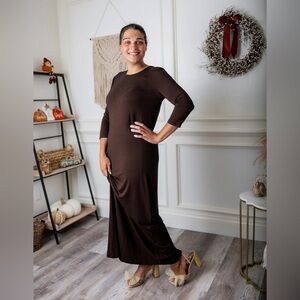 Nuggles Brown Maxi Layering Dress, Med, NWT